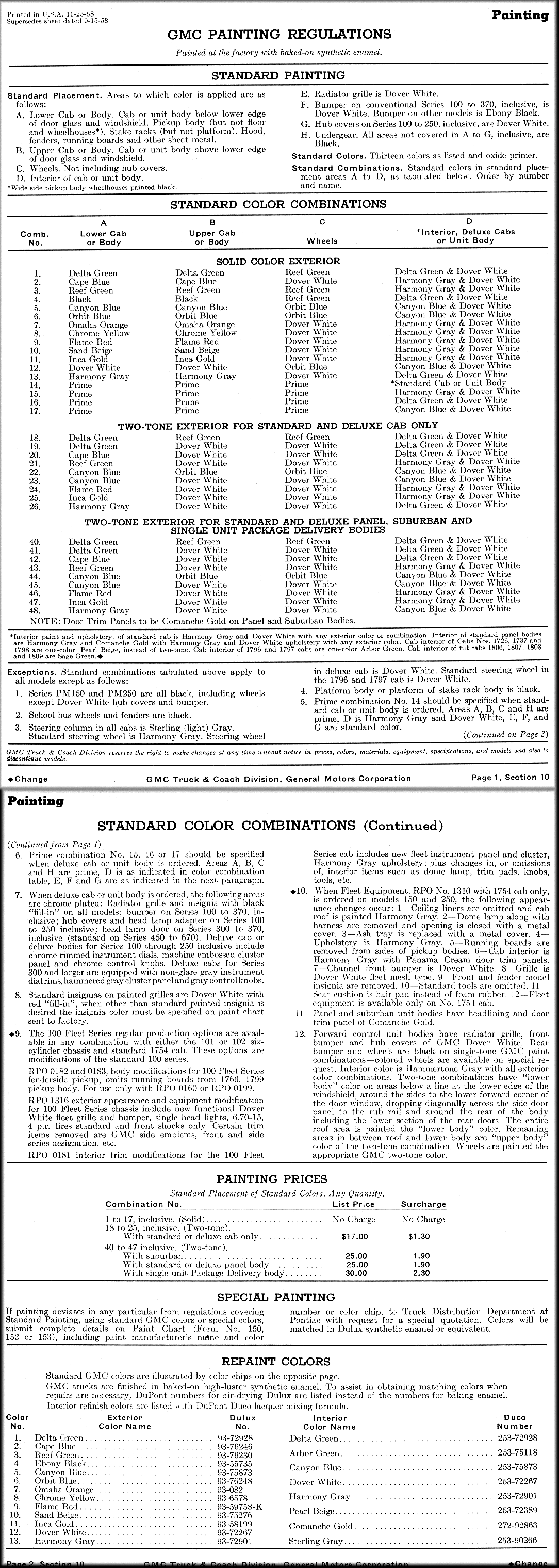 Paint code number for 1958 gmc truck #3